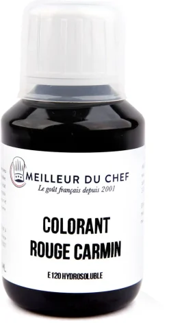 Colorant alimentaire liquide rouge carmin E120 1 litre Meilleur du Chef