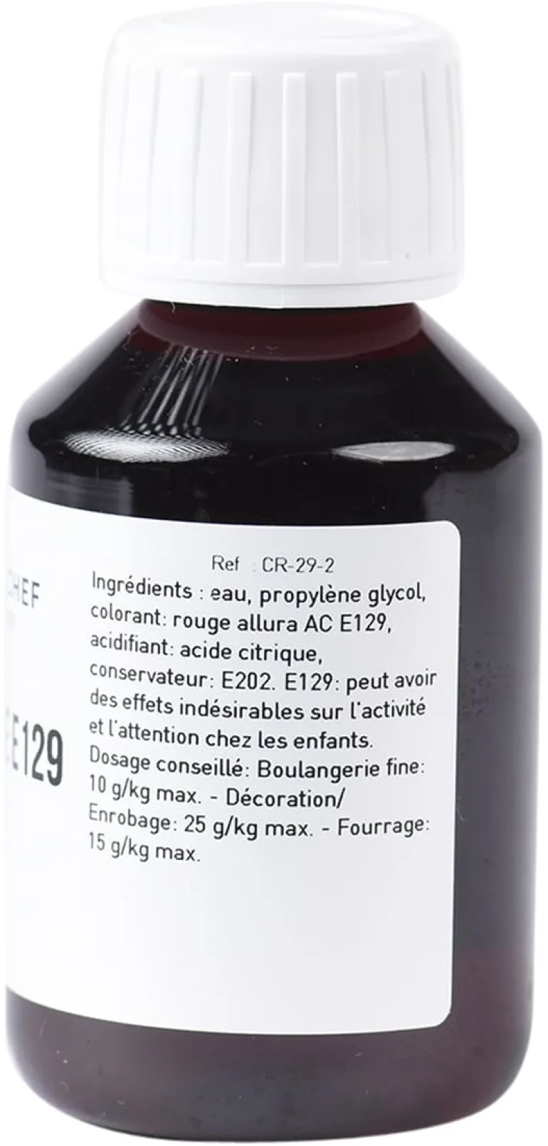 Colorant alimentaire liquide rouge coquelicot E129 1 litre Meilleur du Chef