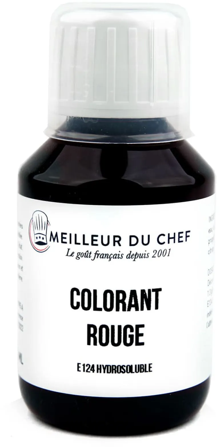 Colorant alimentaire liquide rouge fraise E124 1 litre Meilleur du Chef