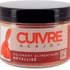 Colorant alimentaire métallisé cuivre acajou poudre liposoluble 25 g Déco Relief
