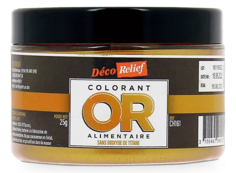 Colorant en poudre de surface Or scintillant 25 g Déco Relief