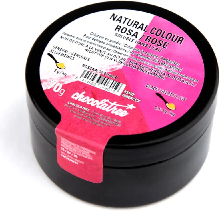 Colorant naturel rose en poudre hydrosoluble 70 g Chocolatree