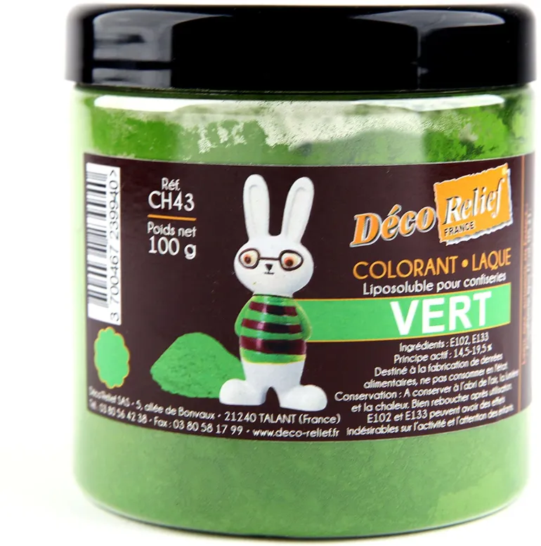 Colorant vert liposoluble 100 g Déco Relief