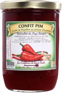 Confit PIM piquillos et piment d'Espelette 1 kg Confitures de Haute Soule
