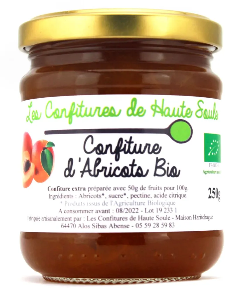 Confiture d'abricot Bio 250 g Confitures de Haute Soule