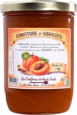 Confiture d'abricot 1 kg Confitures de Haute Soule