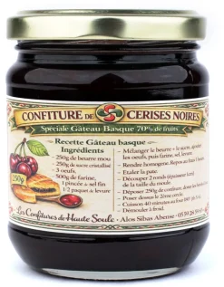 Confiture de cerise noire spéciale gâteau basque 250 g Confitures de Haute Soule