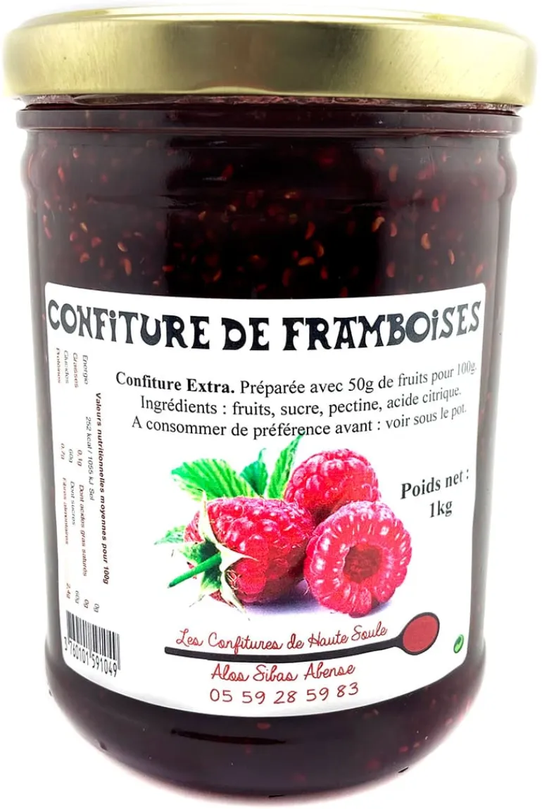 Confiture de framboise 1 kg Confitures de Haute Soule