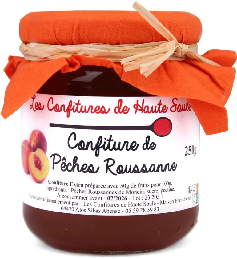 Confiture de pêche Roussanne 250 g Confitures de Haute Soule