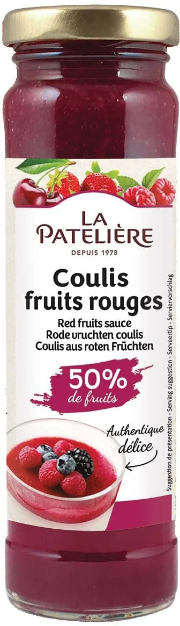 Coulis de fruit 4 fruits rouges 165 g La Patelière