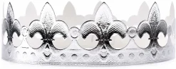 Couronne de roi Fleurs de Lys argent avec attache carton 100 unités Nordia