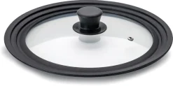 Couvercle en verre bord silicone de 16 à 20 cm Ibili