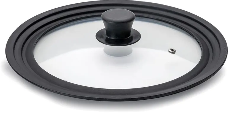 Couvercle en verre bord silicone de 16 à 20 cm Ibili