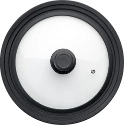 Couvercle en verre bord silicone de 24 à 28 cm Ibili