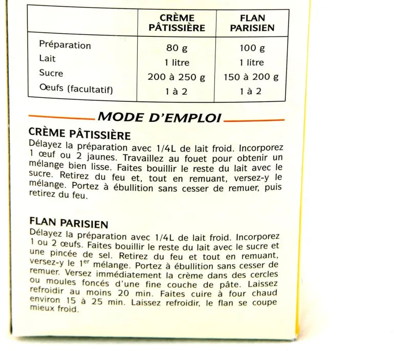 Crème pâtissière à chaud ou poudre à crème 1 kg Ancel