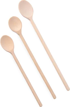 Cuillère en bois (x 3) 30 - 35 - 40 cm Hendi