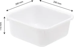 Cuvette carrée 4,5 litres 26 x 26 x 11 cm Gilac