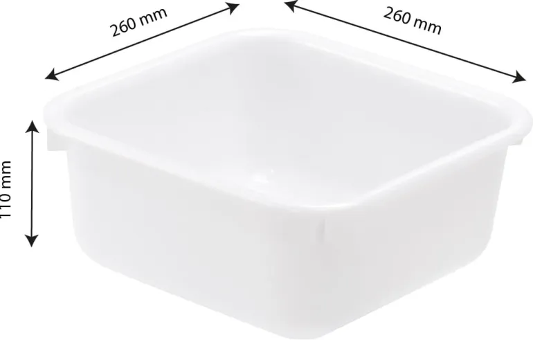 Cuvette carrée 4,5 litres 26 x 26 x 11 cm Gilac