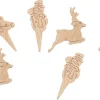 Décoration bûche tout bois Sapin, bonhomme de neige, cerf 48 pièces Nordia