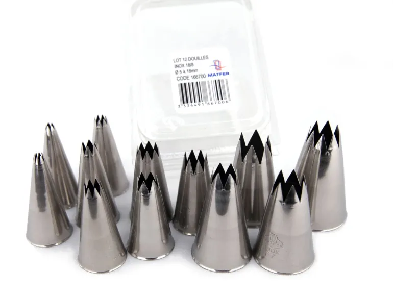 Douille cannelée inox boîte de 12 douilles Matfer