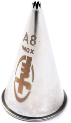 Douille pâtisserie cannelée inox A8 - Ø 3,5 mm Mallard Ferrière