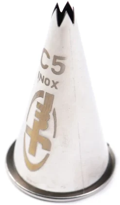 Douille pâtisserie cannelée inox C5 - Ø 6 mm Mallard Ferrière