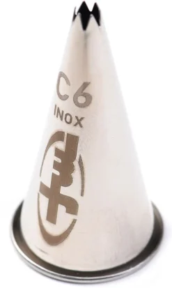 Douille pâtisserie cannelée inox C6 - Ø 6 mm Mallard Ferrière