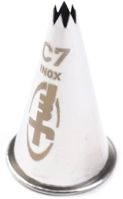 Douille pâtisserie cannelée inox C7 - Ø 7 mm Mallard Ferrière