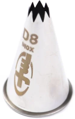 Douille pâtisserie cannelée inox D8 - Ø 1 cm Mallard Ferrière