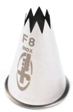 Douille pâtisserie cannelée inox F8 - Ø 1,3 cm Mallard Ferrière