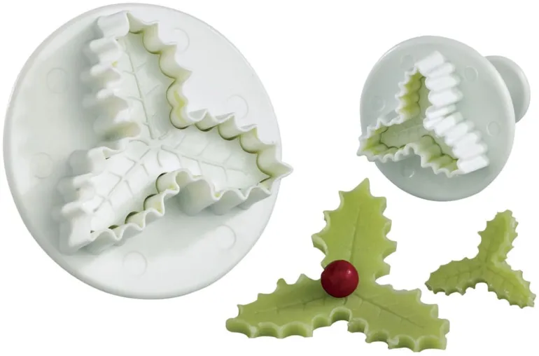 Emporte-piece feuille de houx triple à poussoir Lot de 2 Mallard Ferrière