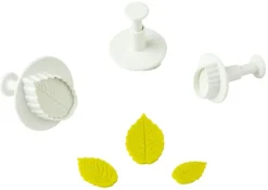 Emporte-piece feuille de rose à poussoir Lot de 3 Mallard Ferrière
