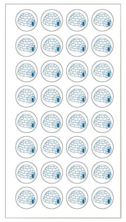 Etiquettes adhésives pour produits congelés Motif "Igloo"