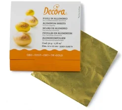 Feuille alu pour bonbon et chocolat (x 150) or 10 x 10 cm Decora