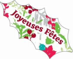 Feuille de houx en azyme (x 24) Joyeuses Fêtes Florensuc