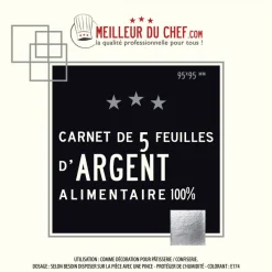 Feuilles d'argent Carnet de 5 feuilles Meilleur du Chef
