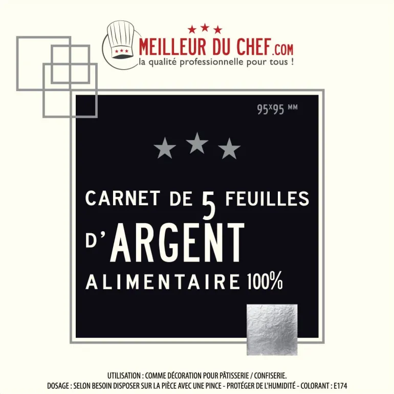 Feuilles d'argent Carnet de 5 feuilles Meilleur du Chef