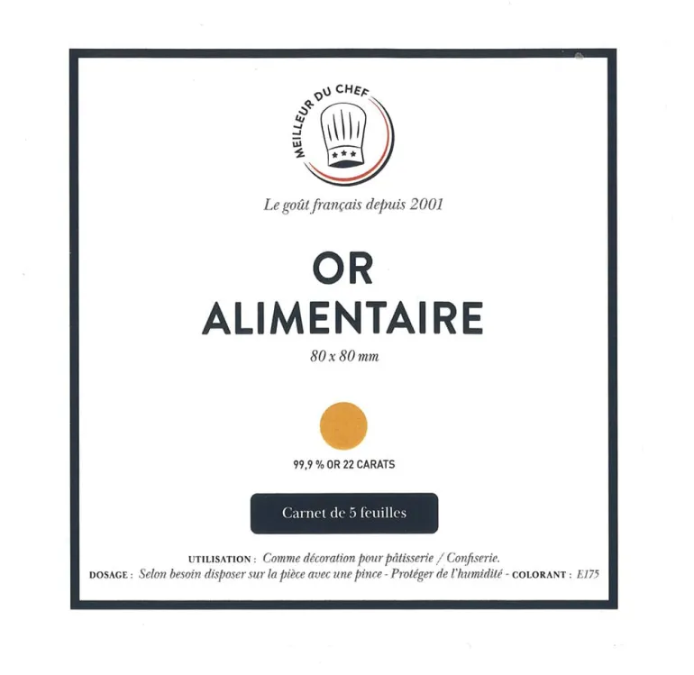 Feuilles d'or Carnet de 5 feuilles Meilleur du Chef