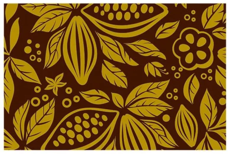Feuille transfert chocolat Cacao jaune Lot de 5 feuilles Valrhona