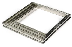 Flan carré à tarte inox ht 2 cm 20 x 20 cm Gobel