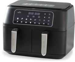 Friteuse sans huile électrique Airfryer double compartiment 2 x 4.5 Litres Lacor