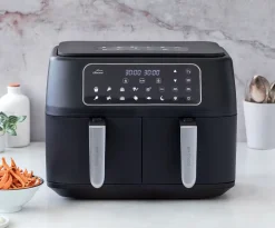 Friteuse sans huile électrique Airfryer double compartiment 2 x 4.5 Litres Lacor