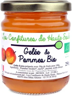Gelée de pomme Bio 250 g Confitures de Haute Soule