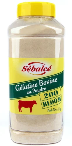 Gélatine en poudre 200 bloom origine bovine 1 kg Sébalcé