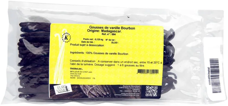Gousse de vanille Madagascar 125 g 16/20 cm Eurovanille