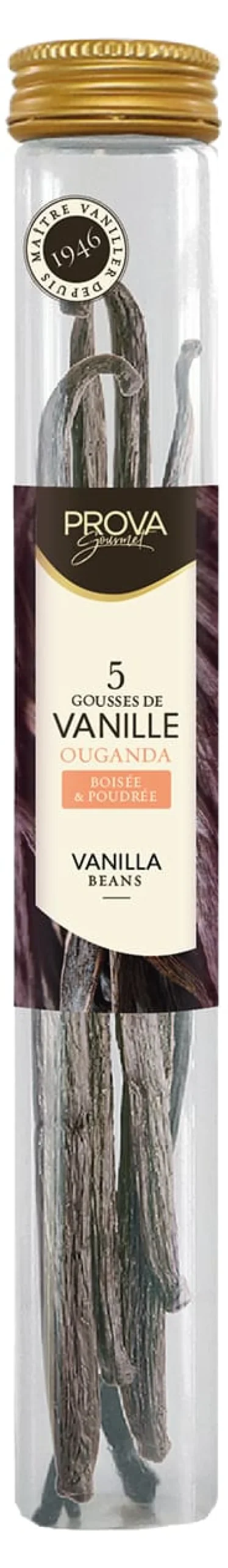 Gousse de vanille origine Ouganda 5 gousses Prova Gourmet