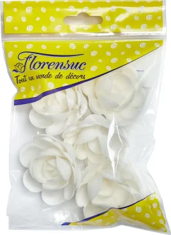 Grandes roses blanches Bio (x 5) azyme Ø 5 cm Florensuc