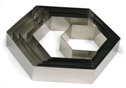 Hexagone inox 22 x ht 4,5 cm Mallard Ferrière