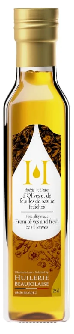 Huile d'olive au basilic 25 cl Huilerie Beaujolaise