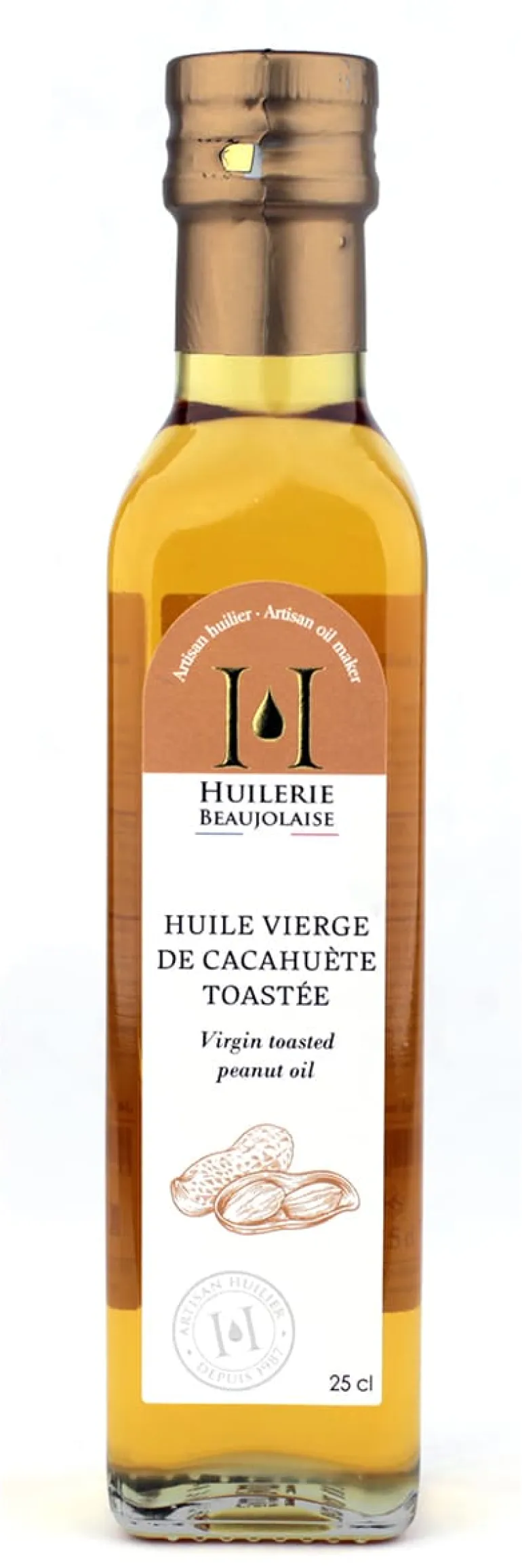 Huile vierge de cacahuète 25 cl Huilerie Beaujolaise